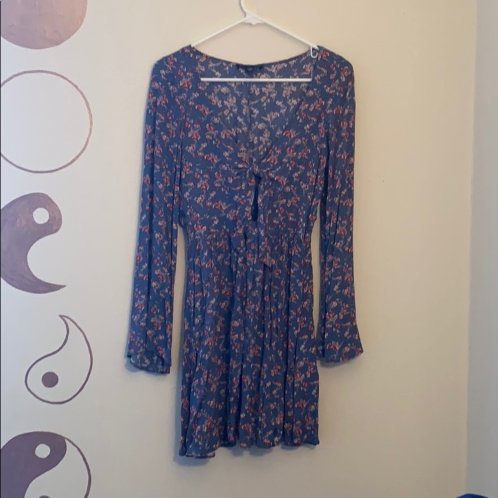 Long Sleeve Floral Cut Out Dress